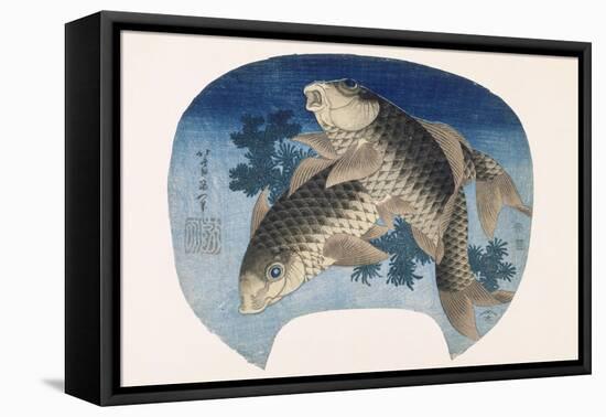 Deux carpes-Katsushika Hokusai-Framed Premier Image Canvas