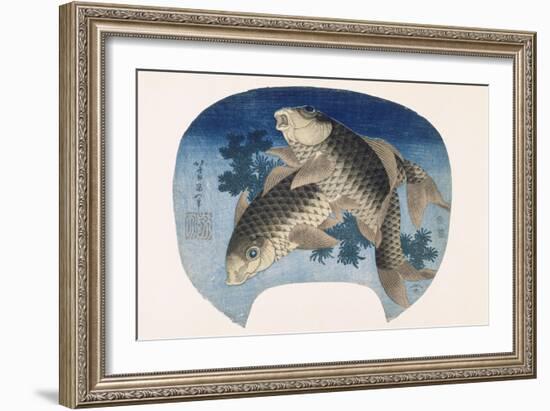 Deux carpes-Katsushika Hokusai-Framed Giclee Print