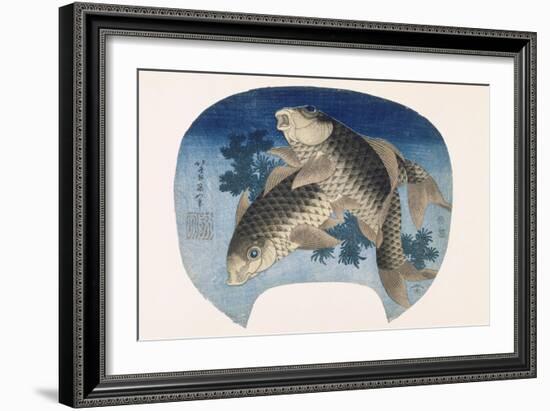 Deux carpes-Katsushika Hokusai-Framed Giclee Print