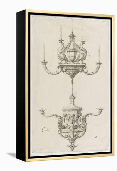 Deux chandeliers-Charles Le Brun-Framed Premier Image Canvas