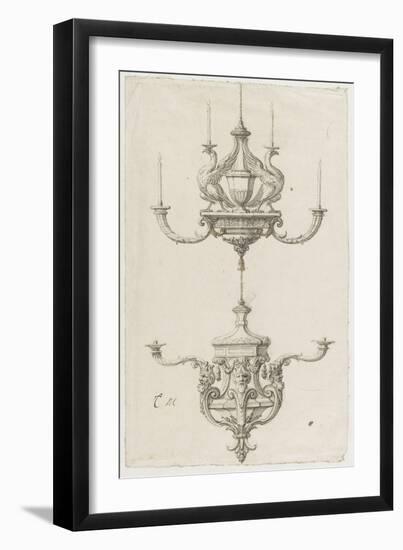 Deux chandeliers-Charles Le Brun-Framed Giclee Print