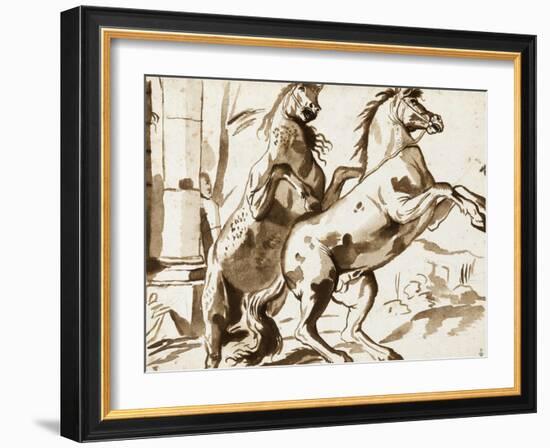 Deux chevaux cabrés-Nicolas Poussin-Framed Giclee Print