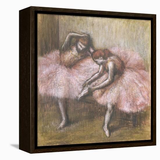 Deux danseuses roses-Edgar Degas-Framed Premier Image Canvas