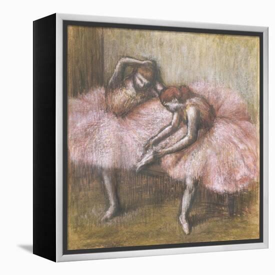 Deux danseuses roses-Edgar Degas-Framed Premier Image Canvas