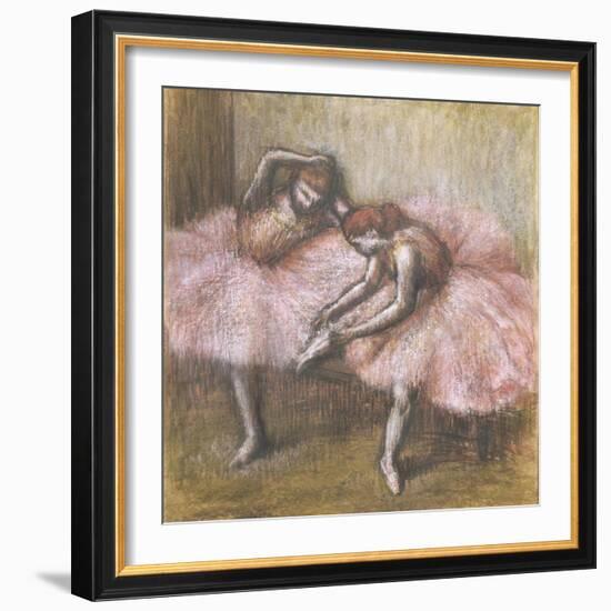 Deux danseuses roses-Edgar Degas-Framed Giclee Print