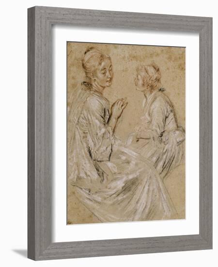 Deux études d'une femme assise-Jean Antoine Watteau-Framed Giclee Print