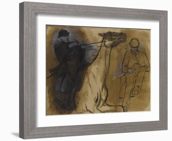 Deux études de cavalier-Edgar Degas-Framed Giclee Print