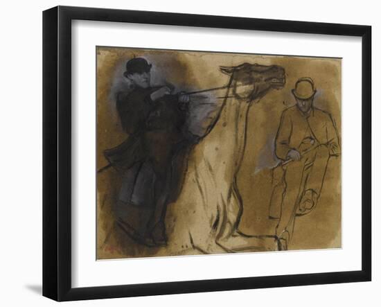 Deux études de cavalier-Edgar Degas-Framed Giclee Print