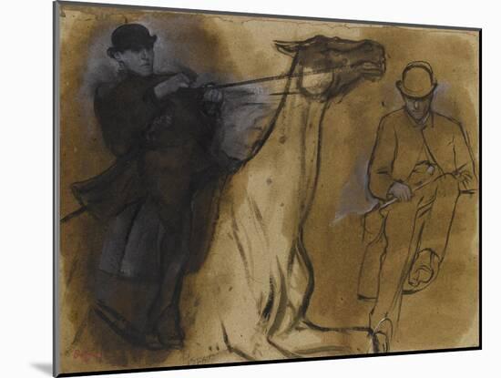 Deux études de cavalier-Edgar Degas-Mounted Giclee Print