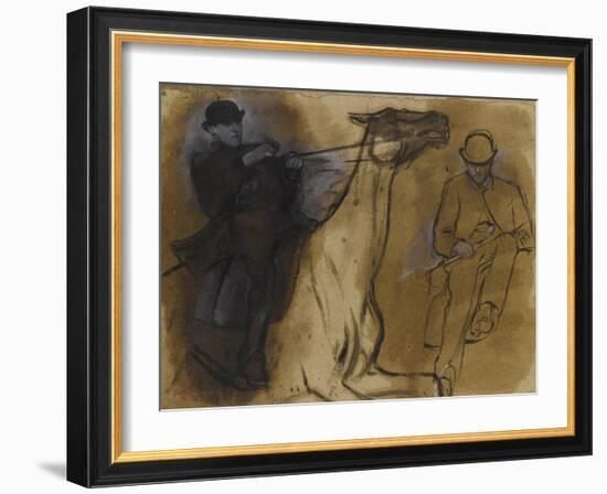 Deux études de cavalier-Edgar Degas-Framed Giclee Print