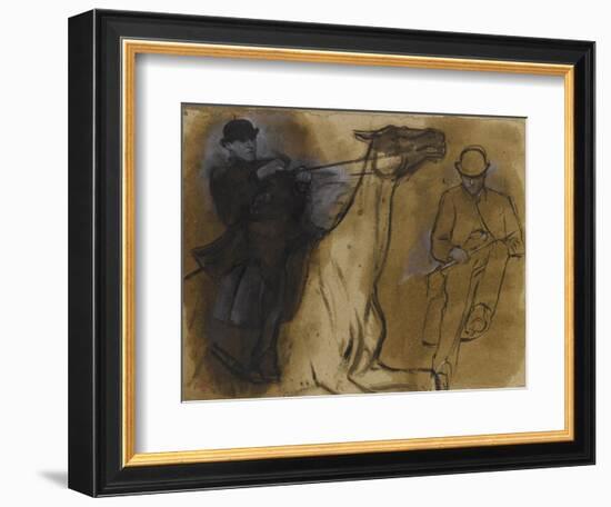 Deux études de cavalier-Edgar Degas-Framed Giclee Print