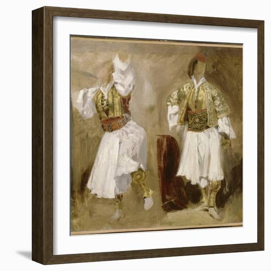 Deux études de costumes souliotes-Eugene Delacroix-Framed Giclee Print