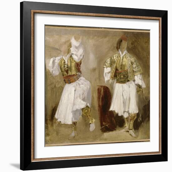 Deux études de costumes souliotes-Eugene Delacroix-Framed Giclee Print