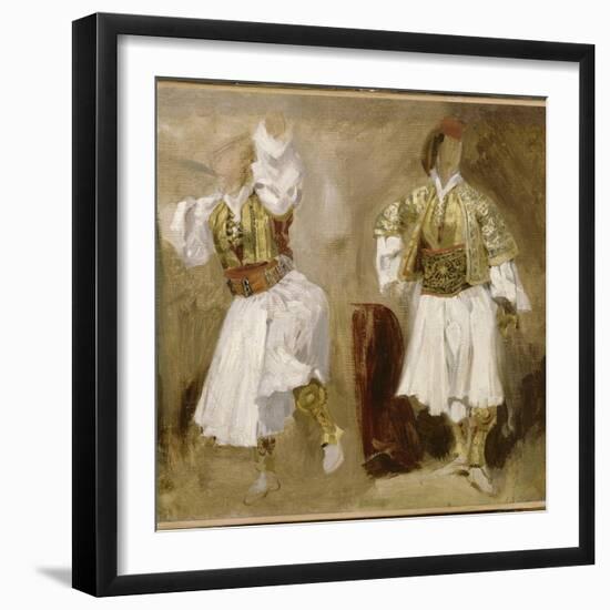 Deux études de costumes souliotes-Eugene Delacroix-Framed Giclee Print