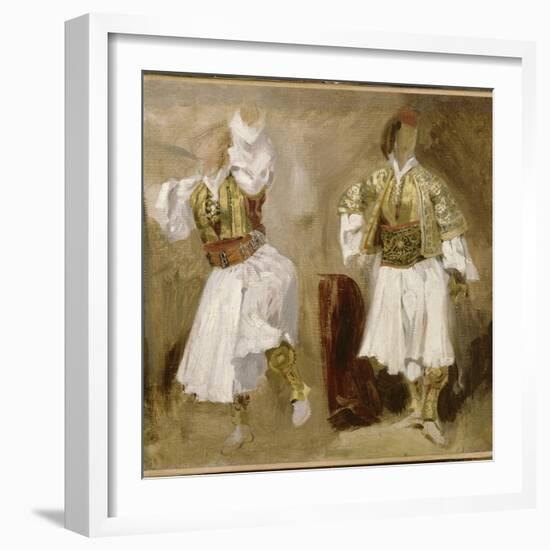 Deux études de costumes souliotes-Eugene Delacroix-Framed Giclee Print