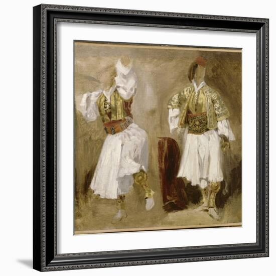 Deux études de costumes souliotes-Eugene Delacroix-Framed Giclee Print