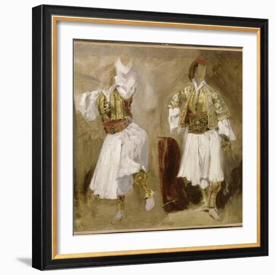 Deux études de costumes souliotes-Eugene Delacroix-Framed Giclee Print