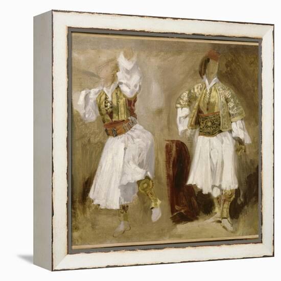 Deux études de costumes souliotes-Eugene Delacroix-Framed Premier Image Canvas