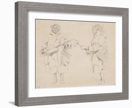 Deux études de musicien maure; mars 1830-Eugene Delacroix-Framed Giclee Print