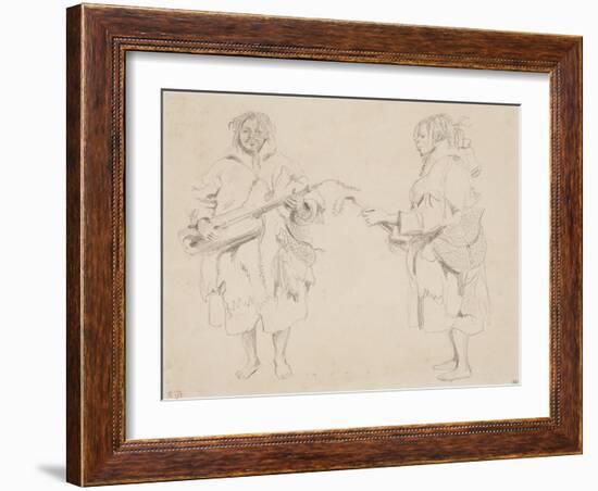 Deux études de musicien maure; mars 1830-Eugene Delacroix-Framed Giclee Print