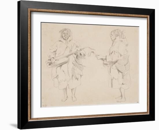 Deux études de musicien maure; mars 1830-Eugene Delacroix-Framed Giclee Print