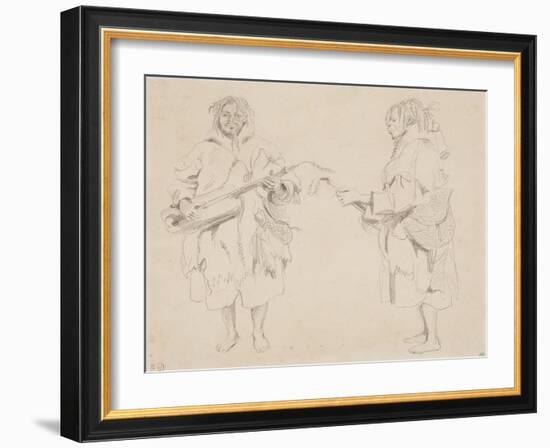 Deux études de musicien maure; mars 1830-Eugene Delacroix-Framed Giclee Print