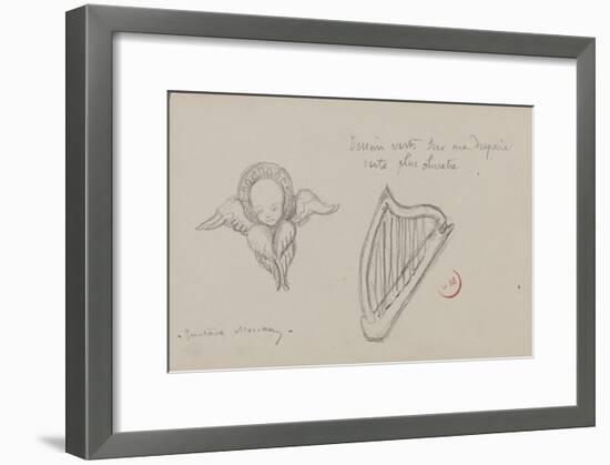 Deux études. Harpe, Séraphin-Gustave Moreau-Framed Giclee Print