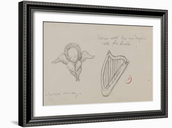 Deux études. Harpe, Séraphin-Gustave Moreau-Framed Giclee Print