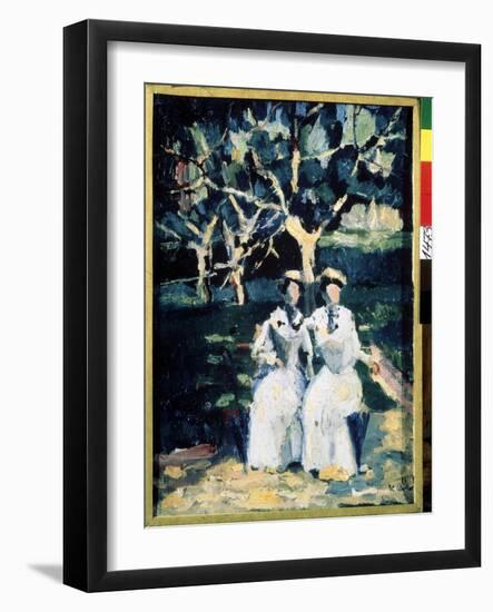 Deux Femmes Au Jardin (Two Women in the Garden). Peinture De Kasimir Severinovich Malevitch (Malevi-Kazimir Severinovich Malevich-Framed Giclee Print