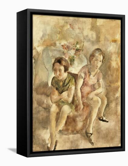 Deux fillettes assises-Jules Pascin-Framed Premier Image Canvas