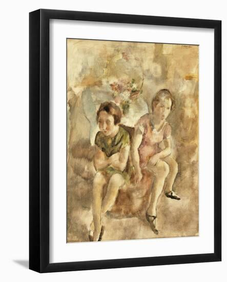 Deux fillettes assises-Jules Pascin-Framed Giclee Print