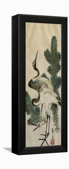 Deux hérons-Katsushika Hokusai-Framed Premier Image Canvas