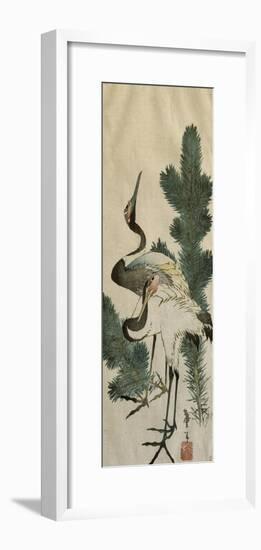 Deux hérons-Katsushika Hokusai-Framed Giclee Print