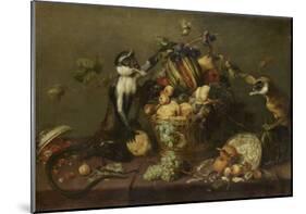 Deux singes pillant une corbeille de fruits-Frans Snyders-Mounted Giclee Print