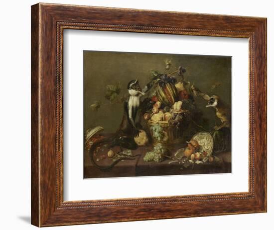 Deux singes pillant une corbeille de fruits-Frans Snyders-Framed Giclee Print