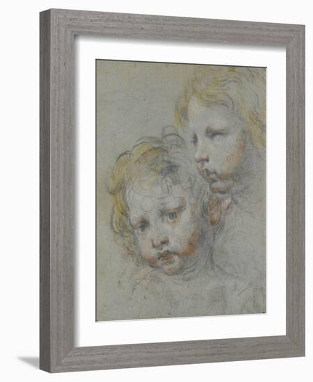 Deux têtes d'enfants-Federico Barocci-Framed Giclee Print