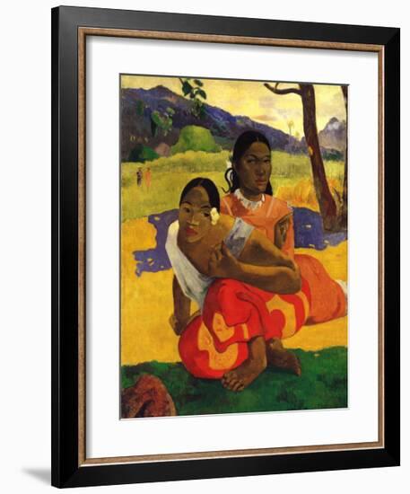 Deux Thaitiennes Accroupiees-Paul Gauguin-Framed Art Print