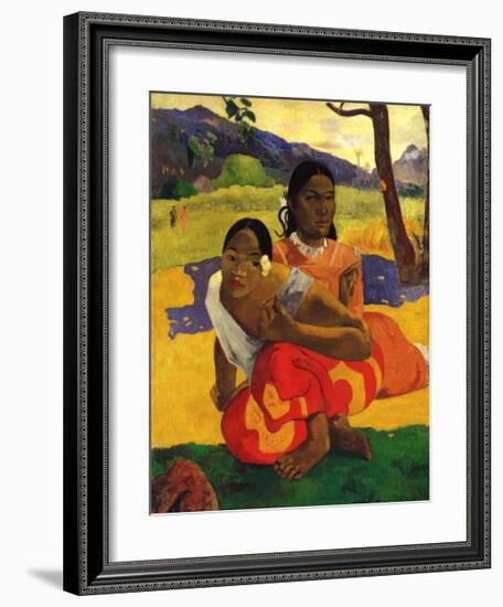 Deux Thaitiennes Accroupiees-Paul Gauguin-Framed Art Print