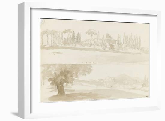 Deux vues de la villa Borghese-Pierre Henri de Valenciennes-Framed Giclee Print