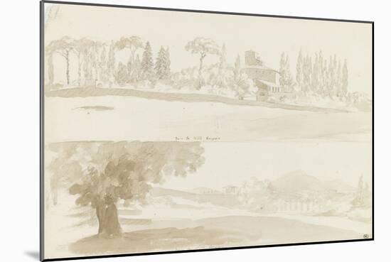 Deux vues de la villa Borghese-Pierre Henri de Valenciennes-Mounted Giclee Print