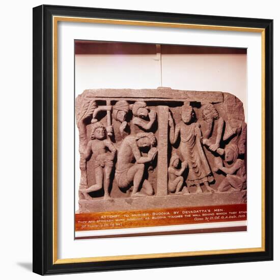 Devadatta's attempt to murder the Buddha, c2nd-3rd century-Unknown-Framed Giclee Print