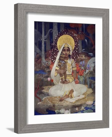 Devaki, Mother of Krishna-Marianne Stokes-Framed Giclee Print