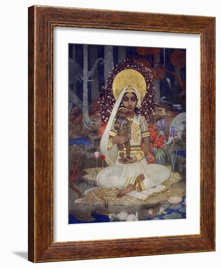 Devaki, Mother of Krishna-Marianne Stokes-Framed Giclee Print