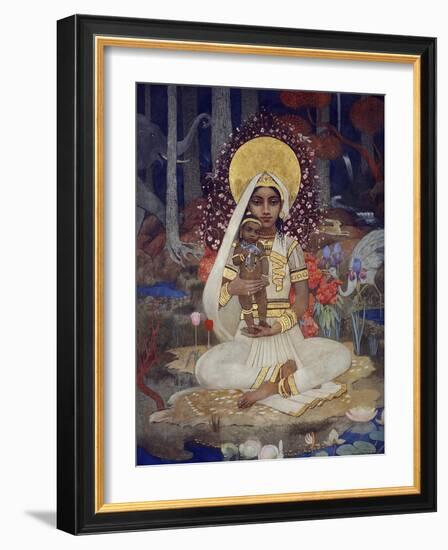 Devaki, Mother of Krishna-Marianne Stokes-Framed Giclee Print