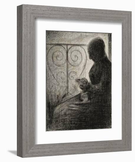 Devant le balcon (profil)-Georges Seurat-Framed Giclee Print