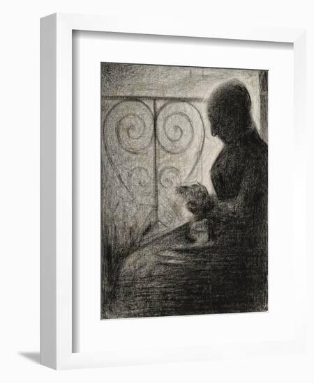 Devant le balcon (profil)-Georges Seurat-Framed Giclee Print