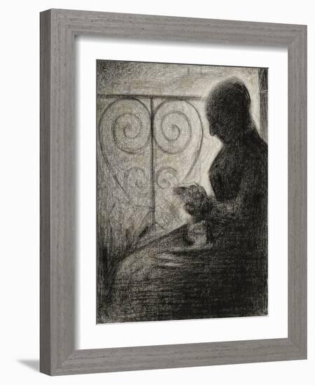 Devant le balcon (profil)-Georges Seurat-Framed Giclee Print