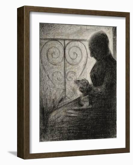 Devant le balcon (profil)-Georges Seurat-Framed Giclee Print