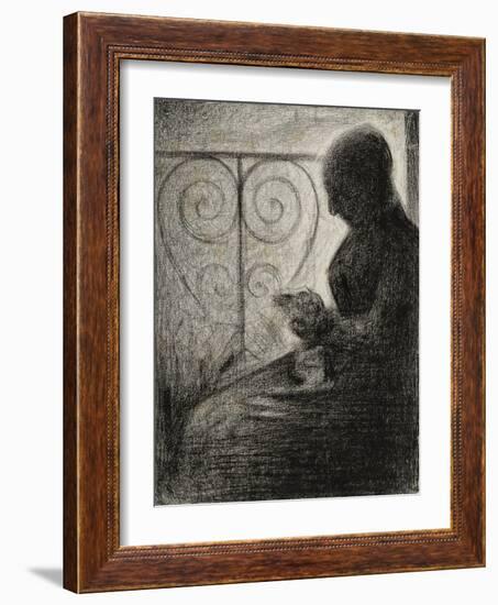 Devant le balcon (profil)-Georges Seurat-Framed Giclee Print