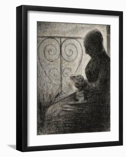 Devant le balcon (profil)-Georges Seurat-Framed Giclee Print